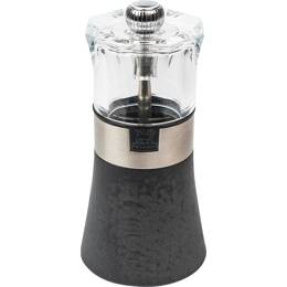 Oslo Moulin à sel manuel en bois, inox et acryl, graphite, 12 cm