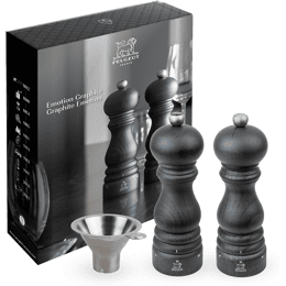 Emotion Graphite Duo de moulins à poivre et à sel Paris graphite u'Select 18 cm et entonnoir en inox en coffret cadeau