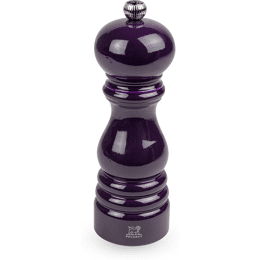 Paris Moulin à sel manuel en bois laqué, aubergine, 18 cm - 7in.
