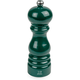 Paris Moulin à sel manuel en bois laqué, vert forêt, 18 cm - 7in.