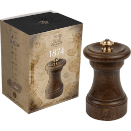 1874 Moulin à sel manuel en bois patiné, 10 cm