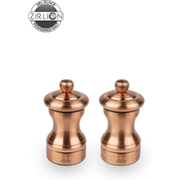 Duo de moulins à poivre et à sel manuels en inox, cuivré, 10 cm - 4in