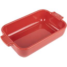 Plat four céramique individuel rectangulaire, rouge, 22 cm -
