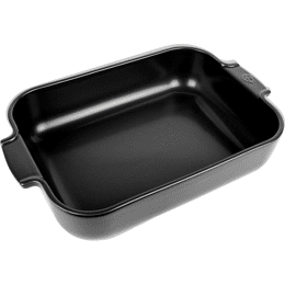 Appolia Plat four céramique rectangle noir satin 36 cm - 14.25in