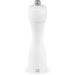 Tahiti Moulin à sel manuel en bois couleur blanc mat 20 cm