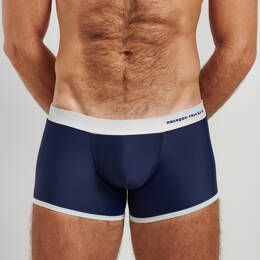 Boxer de bain blanc & bleu marine