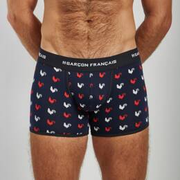 Boxer long coqs tricolores