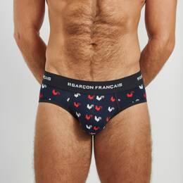 Slip coqs tricolores