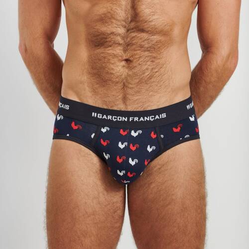Slip coqs tricolores
