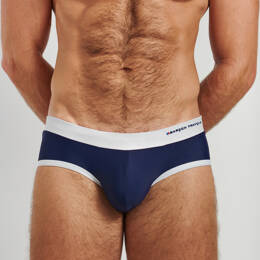 Slip de bain blanc & bleu marine