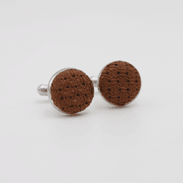 Bouton de manchette Grenadine de soie marron