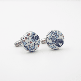 Boutons de manchette Liberty Eloïse bleu