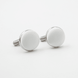 Boutons de manchette soie blanc