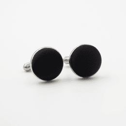 Boutons de manchette soie noir