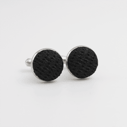 Bouton de manchette Grenadine de soie Noir