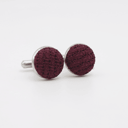 Bouton de manchette Grenadine de soie Prune