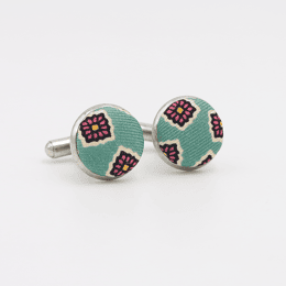 Boutons de manchette Soie Sartorial Vert Amande