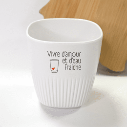 Moka tasse "Vivre d'amour et d'eau fraiche"