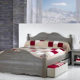 Lit style chalet en sapin brossé CHATEL