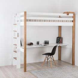Mezzanine haute 90x190 avec espace grand bureau CARLIT