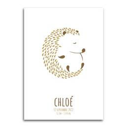 Affiche Hérisson en Boule - Beige