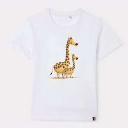 T-Shirt Enfant Girafe et Girafon couleur