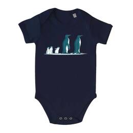 Body Bébé Famille Manchots couleurs - Bleu