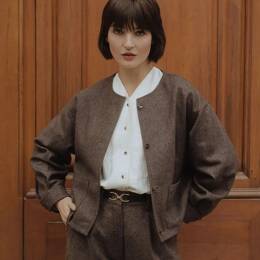Veste boutonnée Sienna - Marron glacé