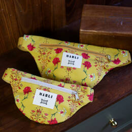 Sac banane Natacha - Motif fleuri fond jaune