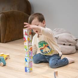 Cubes en Bois puzzle- Fond Marin