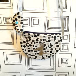 Sac à main enfant et son porte-monnaie n&b bleu argenté