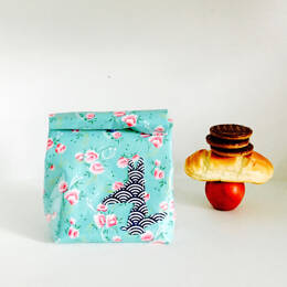 Lunch bag enduit roses