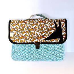 Cartable maternelle léger Cabosses marron-bleu