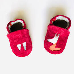 Chaussons bébé en cuir rouge