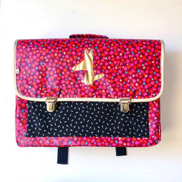 Cartable CP/primaire renforcé et léger Noir doré rose