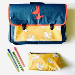 Cartable CP/primaire renforcé et léger Bleu et Jaune Oiseaux