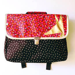 Cartable maternelle noir doré rose