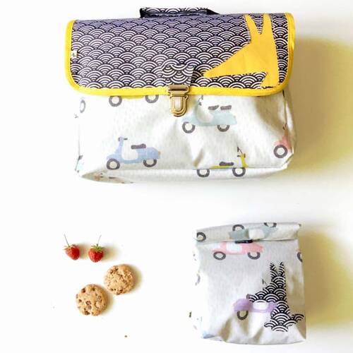 Cartable maternelle léger Noir et Blanc scooters