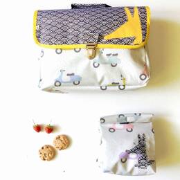 Cartable maternelle léger Noir et Blanc scooters