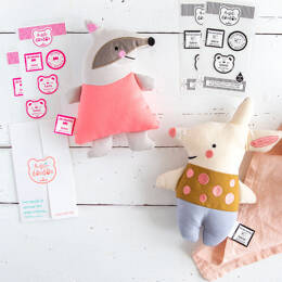 Etiquettes doudou personnalisées. 6 étiquettes thermocollantes pour marquer doudou avec nom, prénom et téléphone de votre enfant