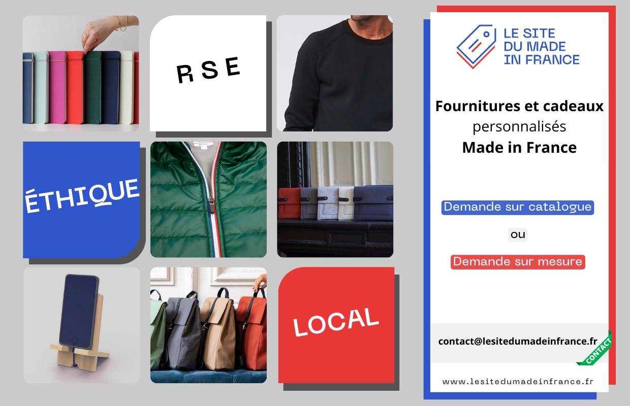 Tous les cadeaux d'entreprise made in France : gourde, sac, bougie parfumée, petite maroquinerie, polo