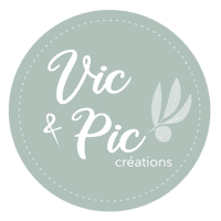Logo entreprise Vic & Pic Création, artisan de cadeaux de naissance personnalisés et français.