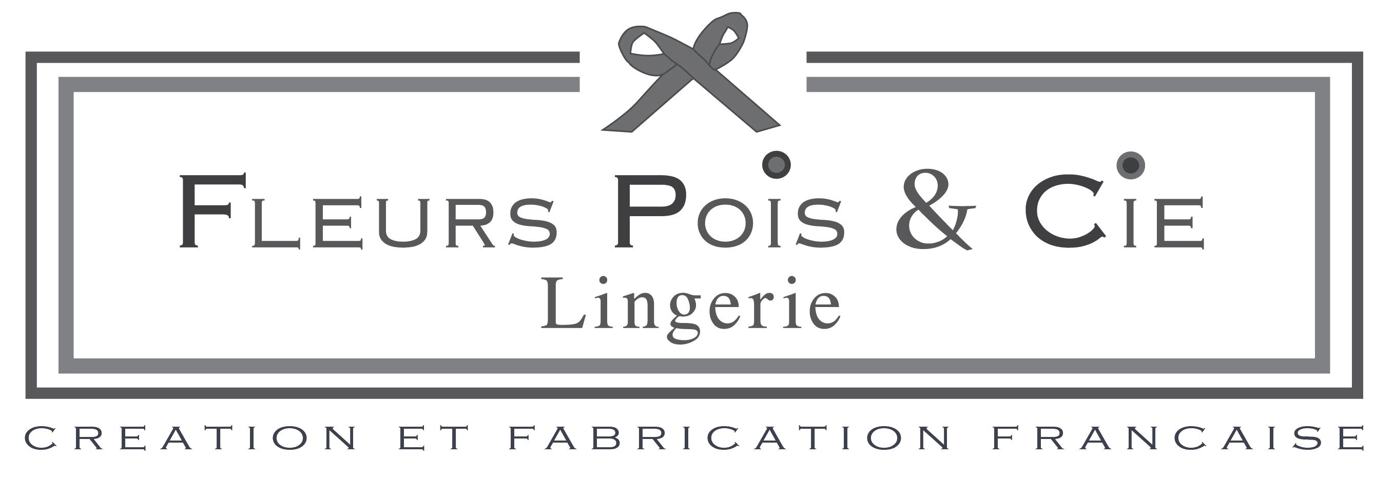 Logo entreprise Fleurs Pois & Cie fabricant de sous-vêtements et pyjamas fleuris.
