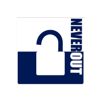 Logo NEVER TOUT inventeur du boitier anti oubli de clé et fabriqué en France.