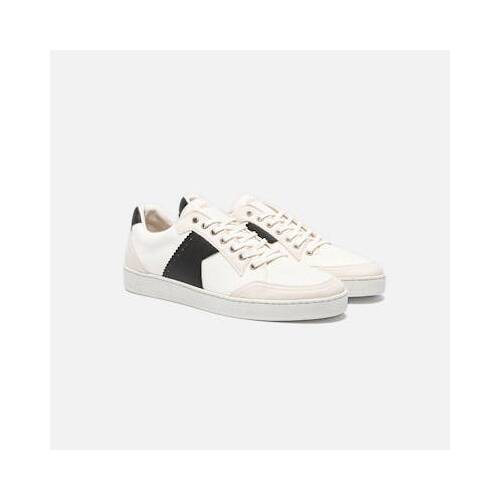 Baskets basses blanches et noires fabriquées en France