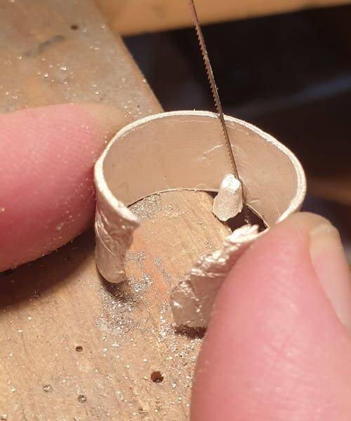 Fabrication en France d'un bague en argent 92 par la marque Désirée Schmidt.