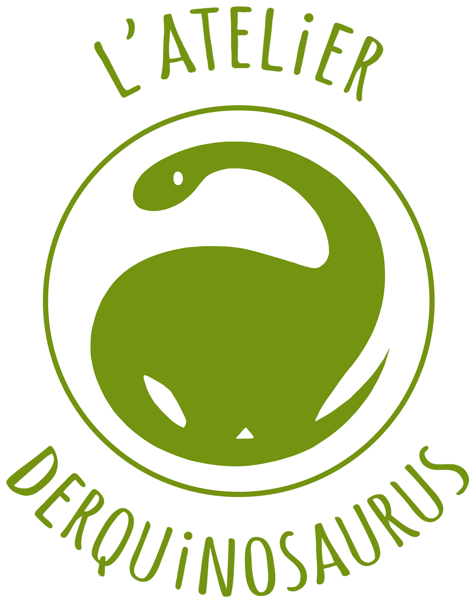 Logo de l'entreprise L’Atelier Derquinosaurus marque de vêtements et accessoires pour enfants fabriqués en France.