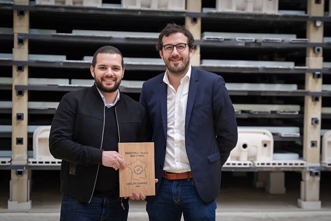 Tristan Rodriguez, vice président du Groupe Kramer, et Olivier Paccalin, président cofondateur de Lesitedumadeinfrance.fr annonce l'alliance entre leur deux sociétés pour défendre le Made in France.
