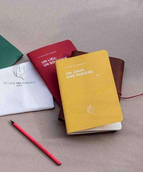 Photo de plusieurs carnets thématiques français de La Fille des Carnets .