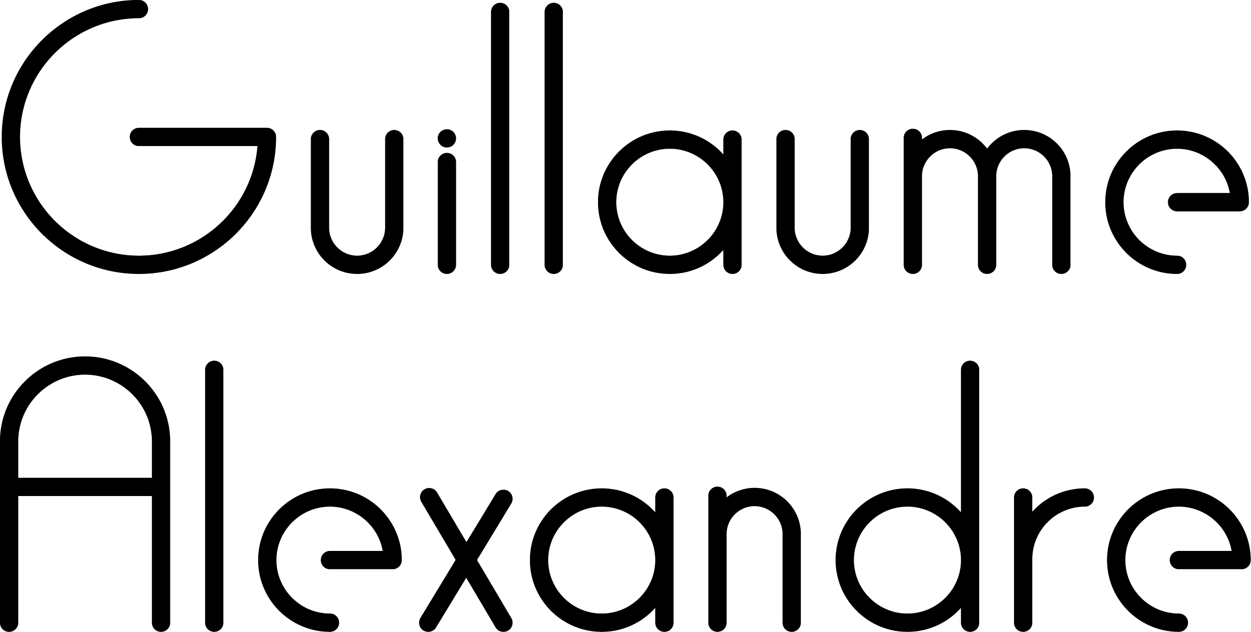 Logo de la marque Guillaume Alexandre, fabricant de vêtements féminins upcyclés.